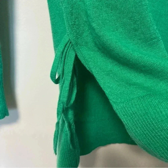 J. Crew green  100% merino wool Tippi sweater lace side - Picture 5 of 7